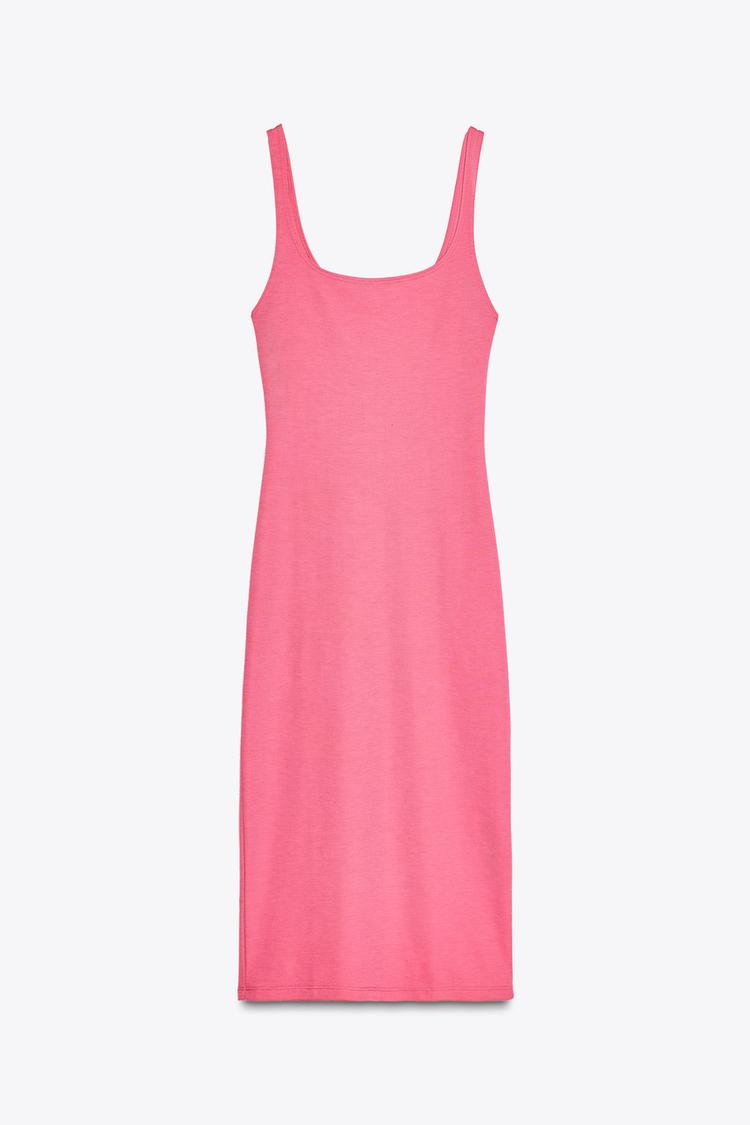 bodycon-style sleeveless pink dress - My Store